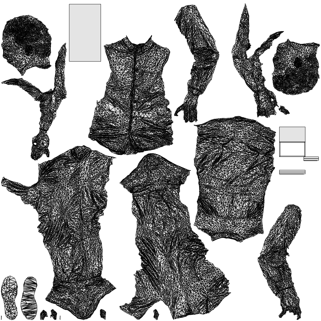 realistic 3D man casual walking, scanned archviz people for Blender and 3ds Max, wireframe top-down view