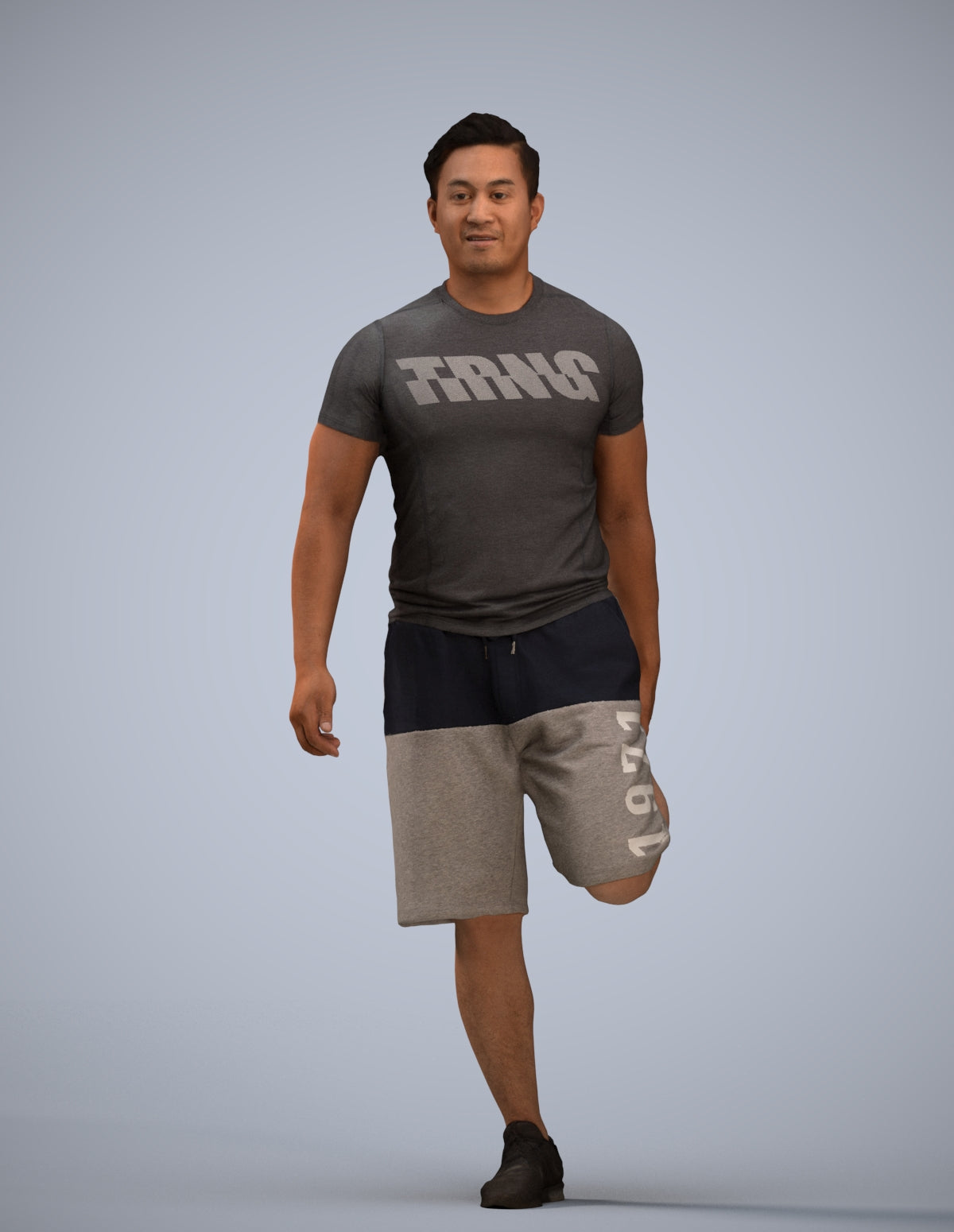 3D people model man sport, scanned human for 3ds Max rendering