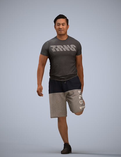 3D people model man sport, scanned human for 3ds Max rendering