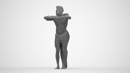 3D scanned man pool, photorealistic archviz people for Enscape and SketchUp, wireframe back view