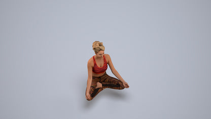 3D human model woman sport, photogrammetry scanned person for archviz, back view render