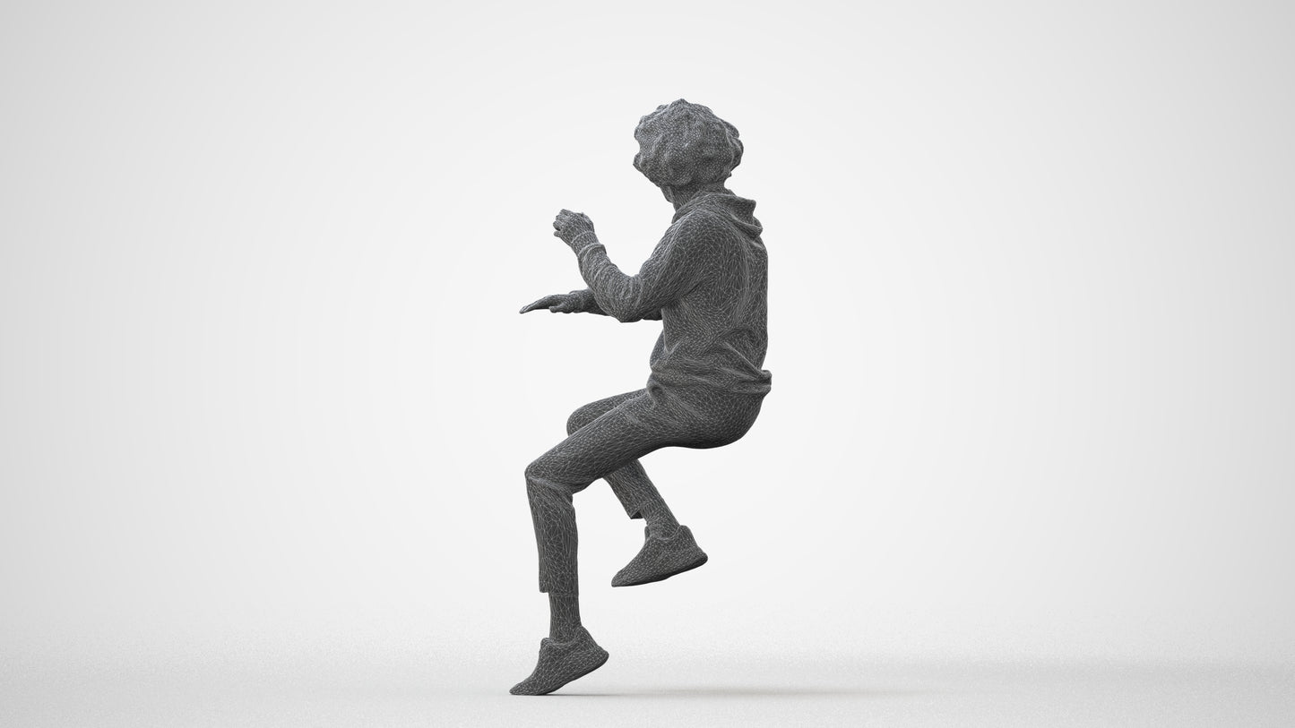 realistic 3D people man casual sitting, render-ready for V-Ray and Corona, FBX OBJ, square thumbnail