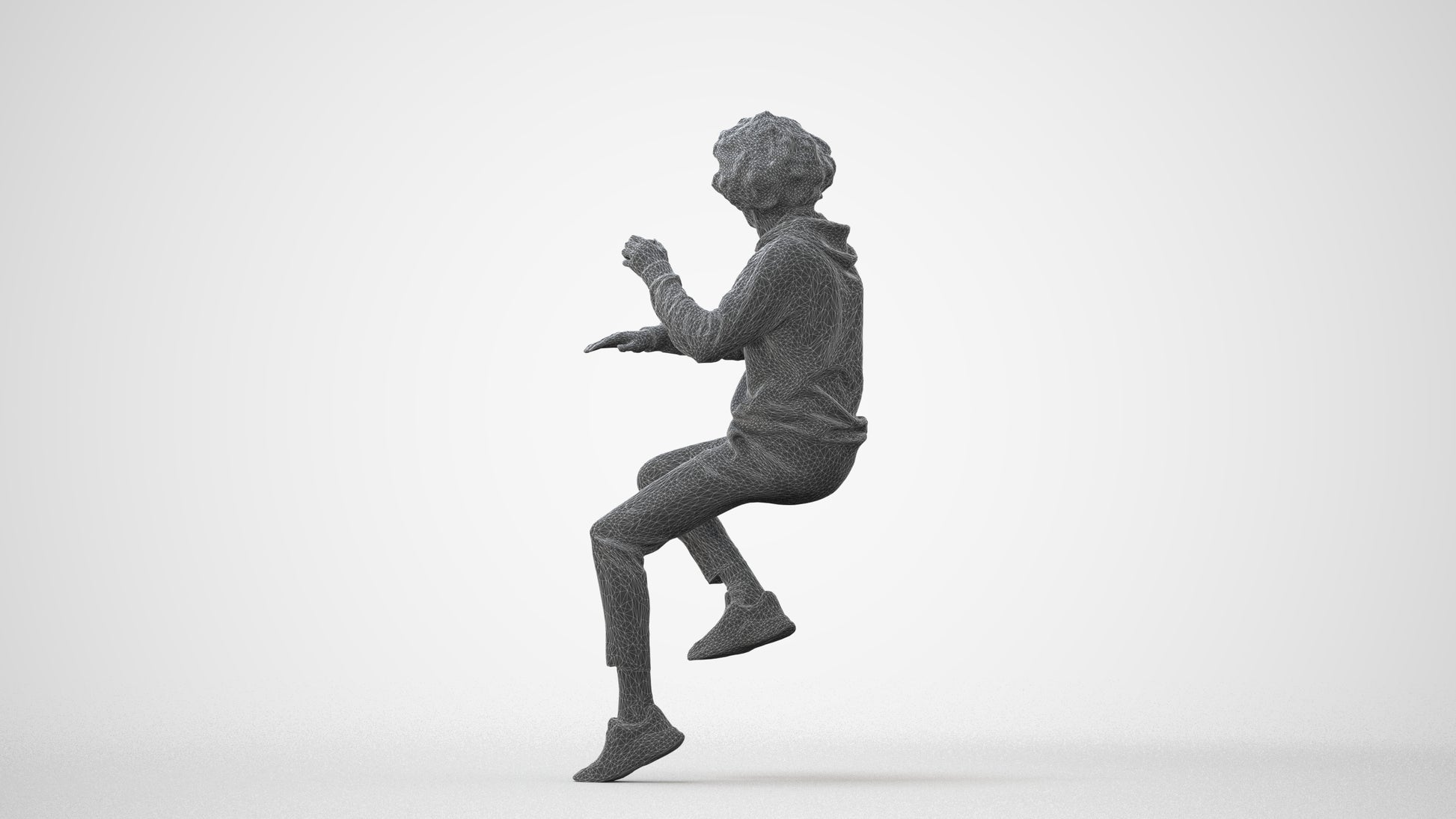 realistic 3D people man casual sitting, render-ready for V-Ray and Corona, FBX OBJ, square thumbnail