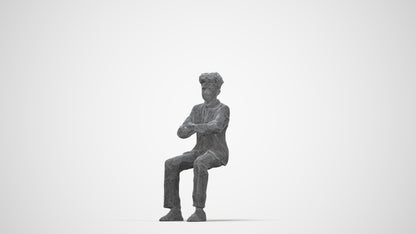 3D people model boy kids, scanned human for 3ds Max rendering, wireframe back view