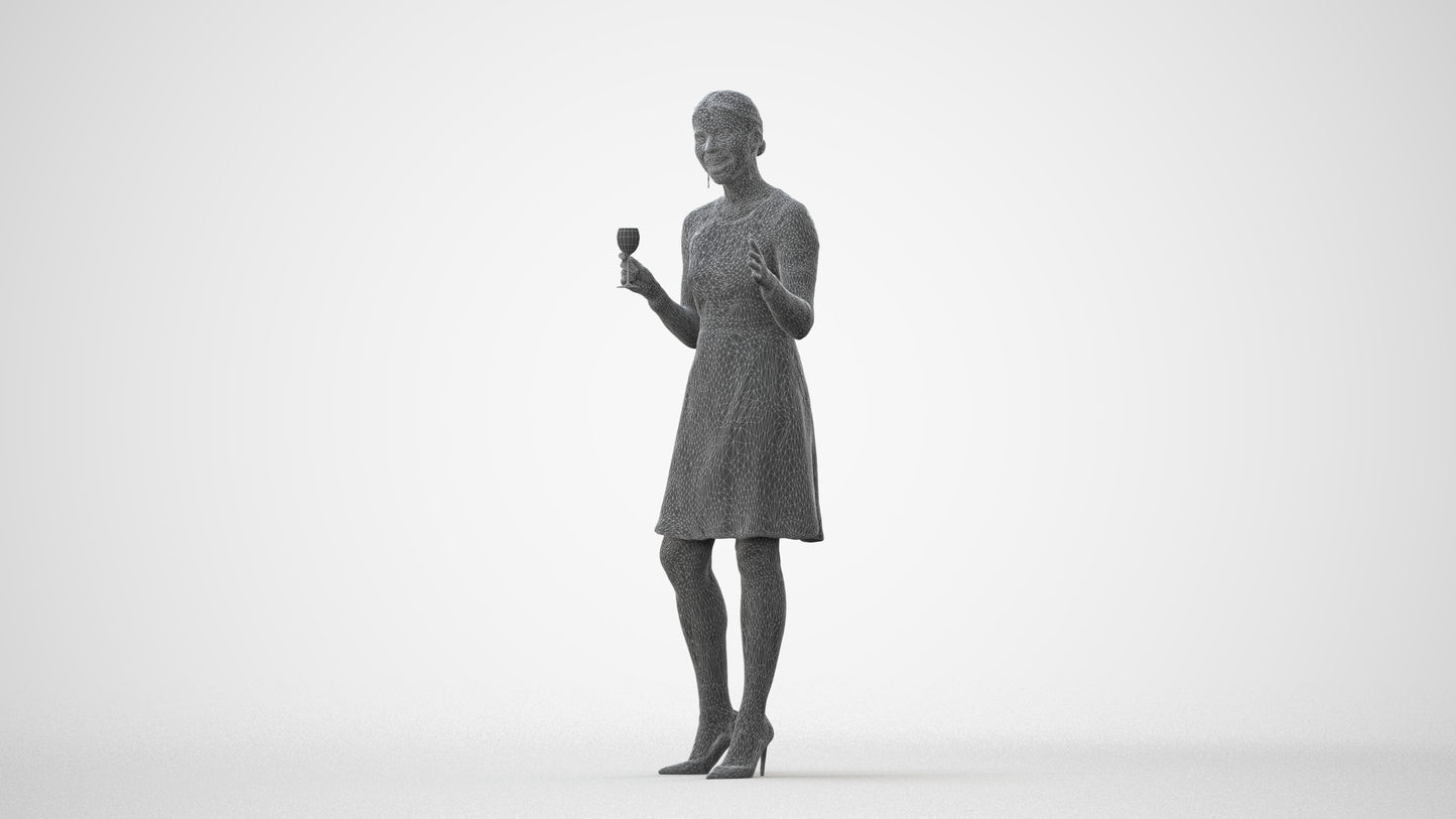 3D scanned woman business formal, photorealistic archviz people for Enscape and SketchUp, square thumbnail