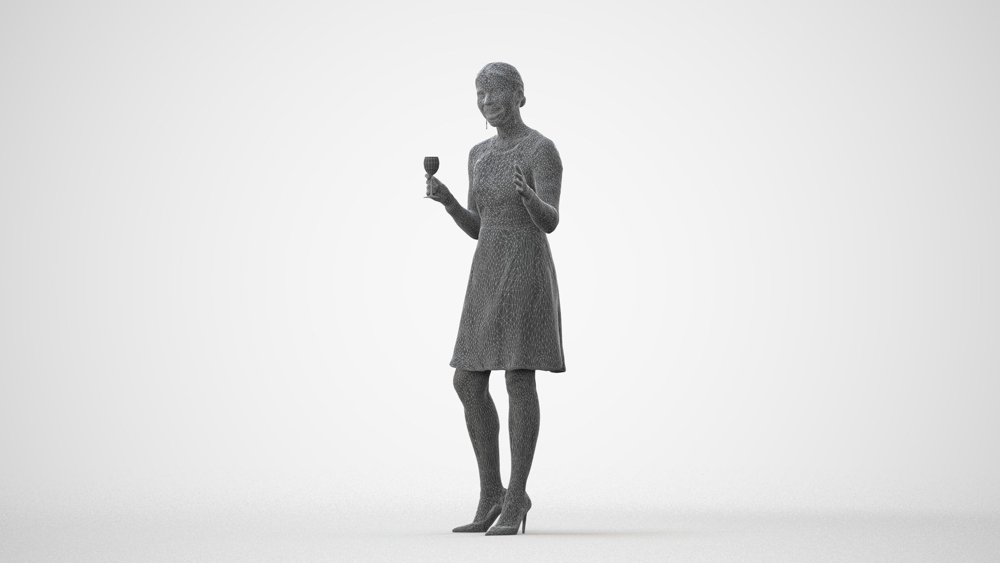 3D scanned woman business formal, photorealistic archviz people for Enscape and SketchUp, square thumbnail