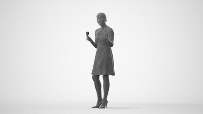 3D scanned woman business formal, photorealistic archviz people for Enscape and SketchUp, square thumbnail