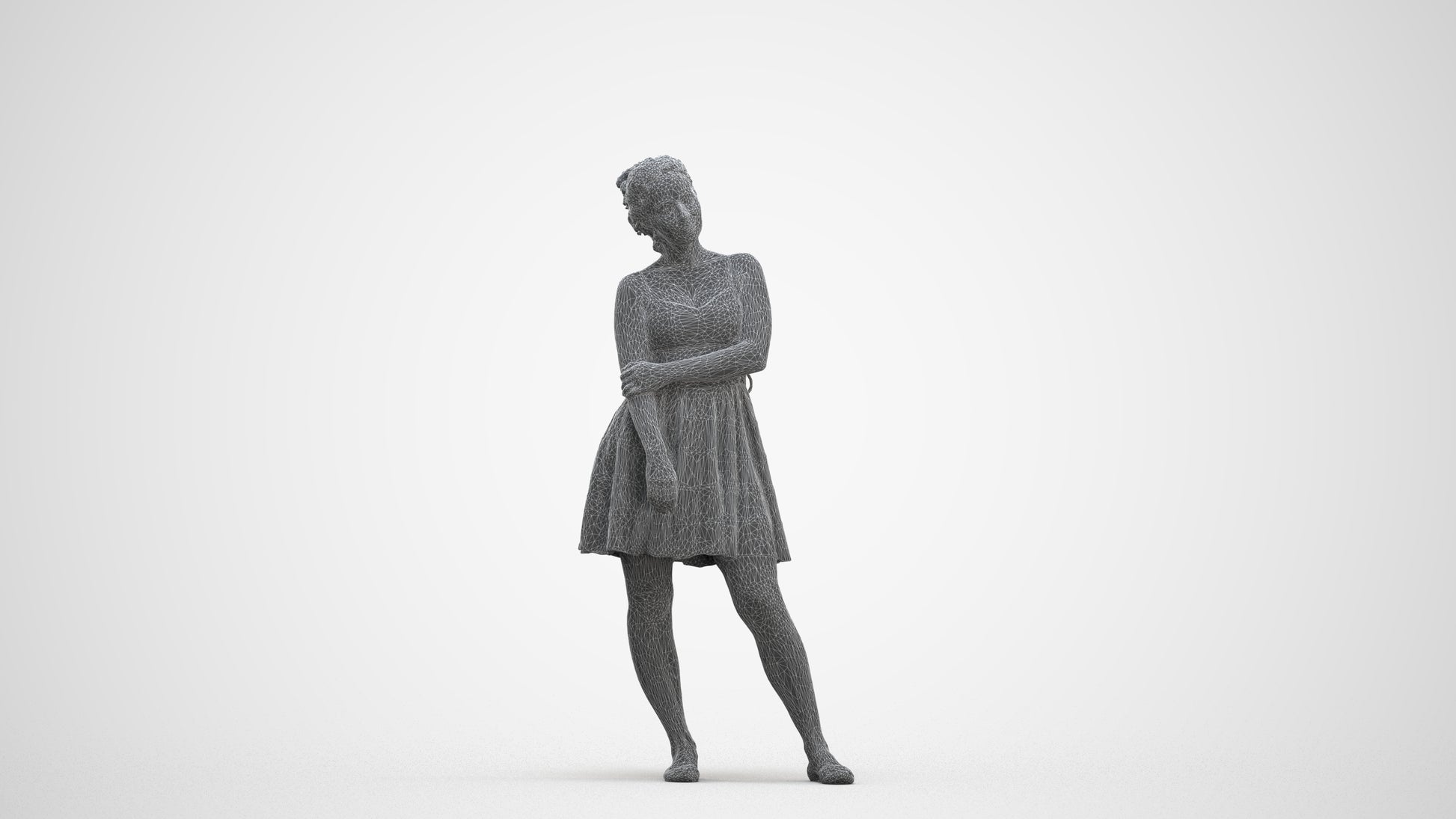 realistic 3D people woman formal formalaffairs, render-ready for V-Ray and Corona, FBX OBJ, three-quarter front view render