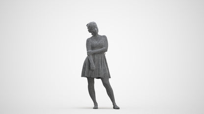 realistic 3D people woman formal formalaffairs, render-ready for V-Ray and Corona, FBX OBJ, three-quarter front view render