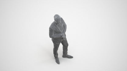 scanned 3D man formal formalaffairs, photogrammetry people for Enscape and V-Ray, wireframe three-quarter view