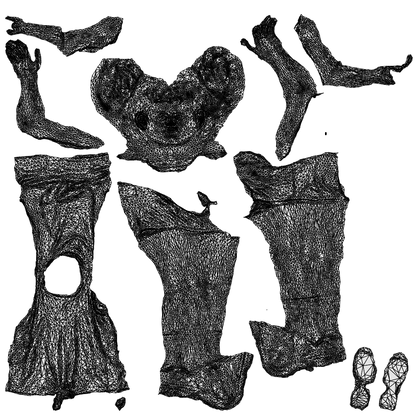 scanned 3D girl sport kids, photogrammetry people for Enscape and V-Ray, wireframe top-down view