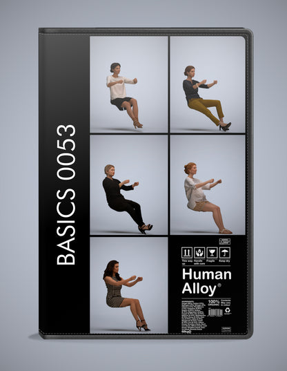 5x realistic 3D people driving pack, scanned archviz collection for Blender and 3ds Max