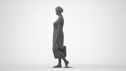 3D scanned woman shopping casual, photorealistic archviz people for Enscape and SketchUp, square thumbnail