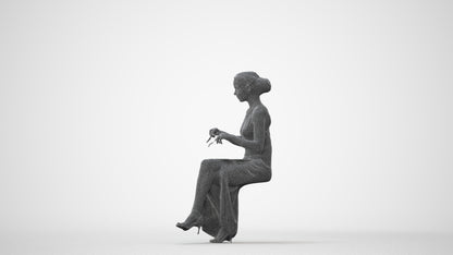 3D human model woman formal formalaffairs, photogrammetry scanned person for archviz, square thumbnail