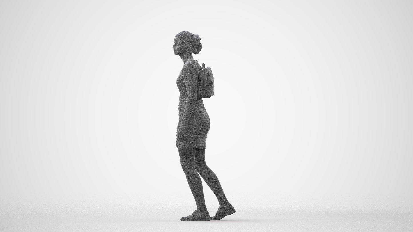 3D people model girl casual kids, scanned human for 3ds Max rendering, square thumbnail