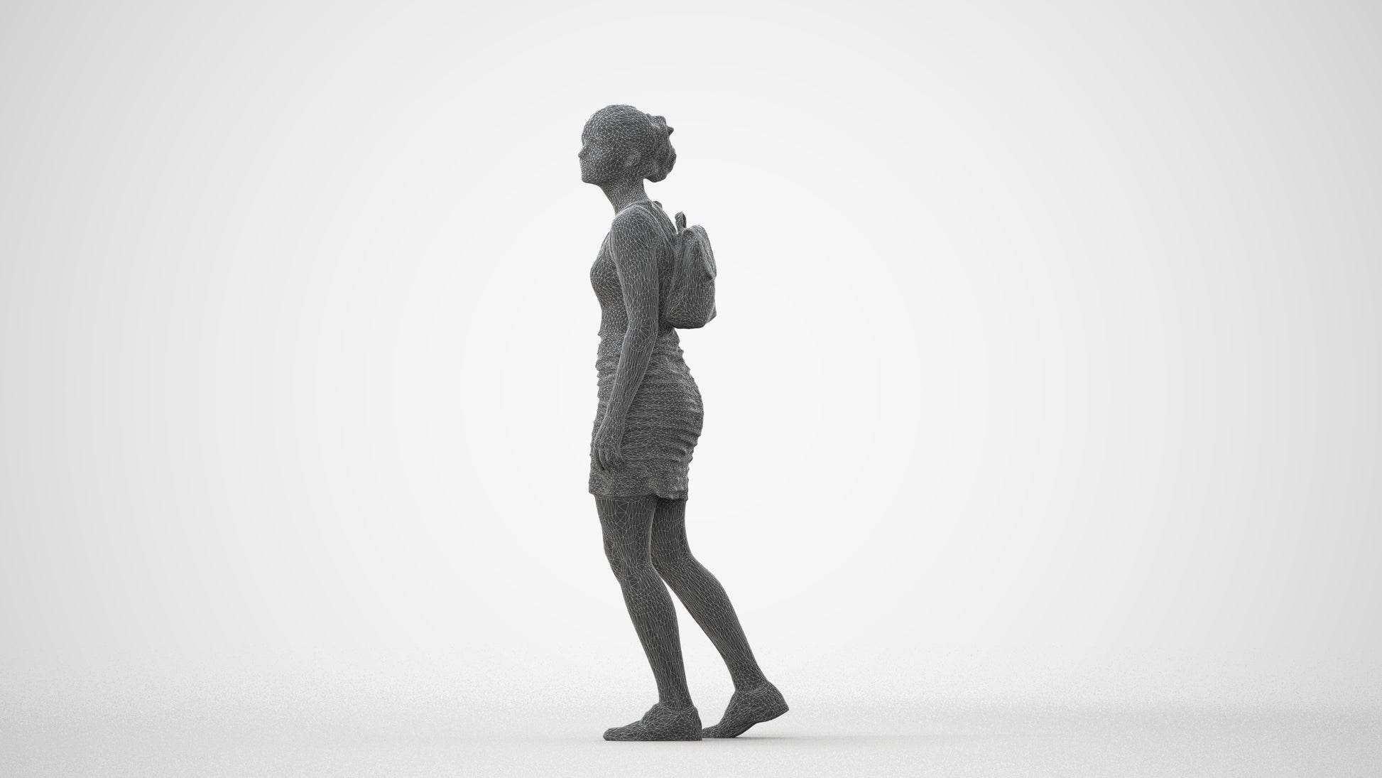 3D people model girl casual kids, scanned human for 3ds Max rendering, square thumbnail