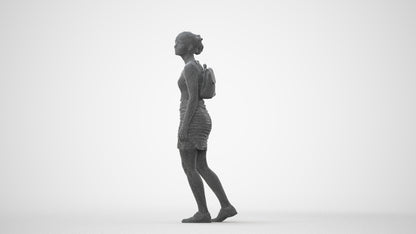 3D people model girl casual kids, scanned human for 3ds Max rendering, square thumbnail