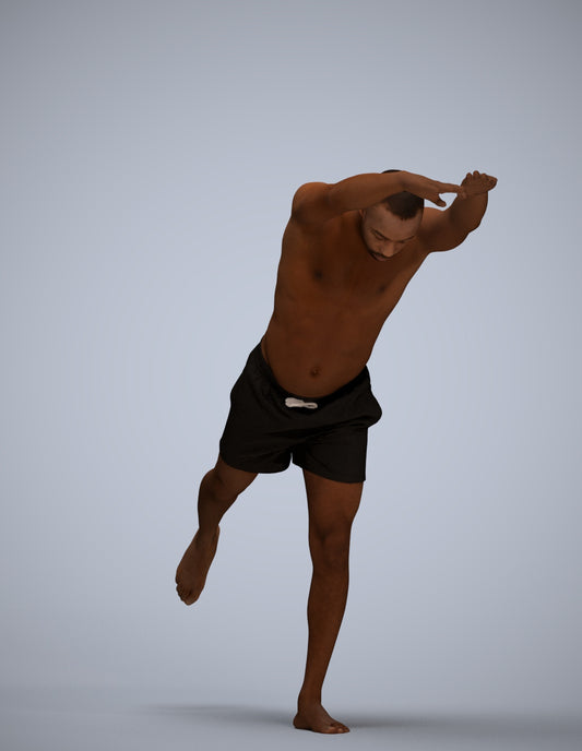 photogrammetry 3D man pool, realistic human model archviz FBX