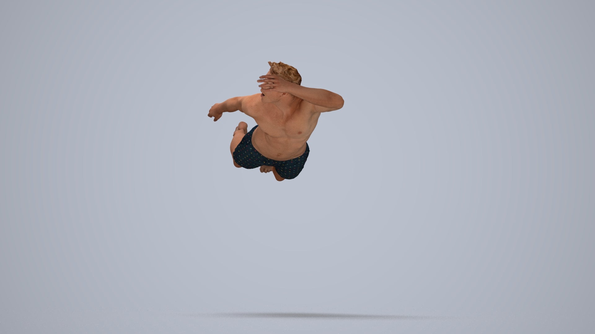 realistic 3D people man sport pool, render-ready for V-Ray and Corona, FBX OBJ, top-down view render