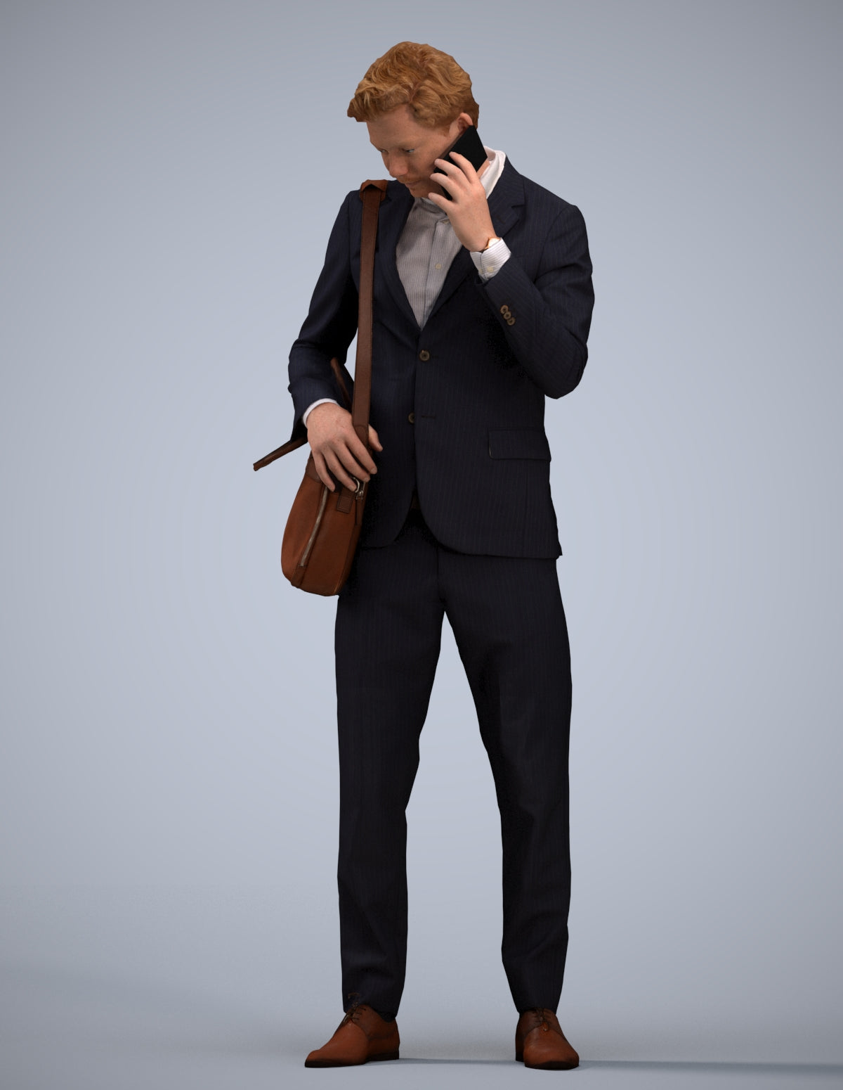 3D human model man business, photogrammetry scanned person for archviz