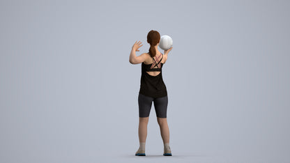 photogrammetry 3D girl sport, realistic human model archviz FBX, front view render