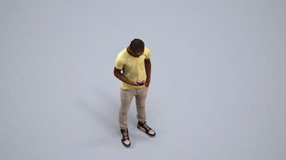 3D people model boy casual kids, scanned human for 3ds Max rendering, back view render
