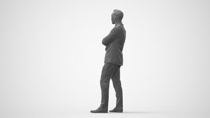 realistic 3D human man formal business, archviz people FBX OBJ for Blender, square thumbnail
