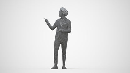 realistic 3D man business shopping, scanned archviz people for Blender and 3ds Max, wireframe back view