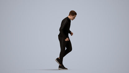 3D scanned boy sport casual, photorealistic archviz people for Enscape and SketchUp, side view render