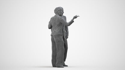 realistic 3D human woman formal couple, archviz people FBX OBJ for Blender, wireframe side view