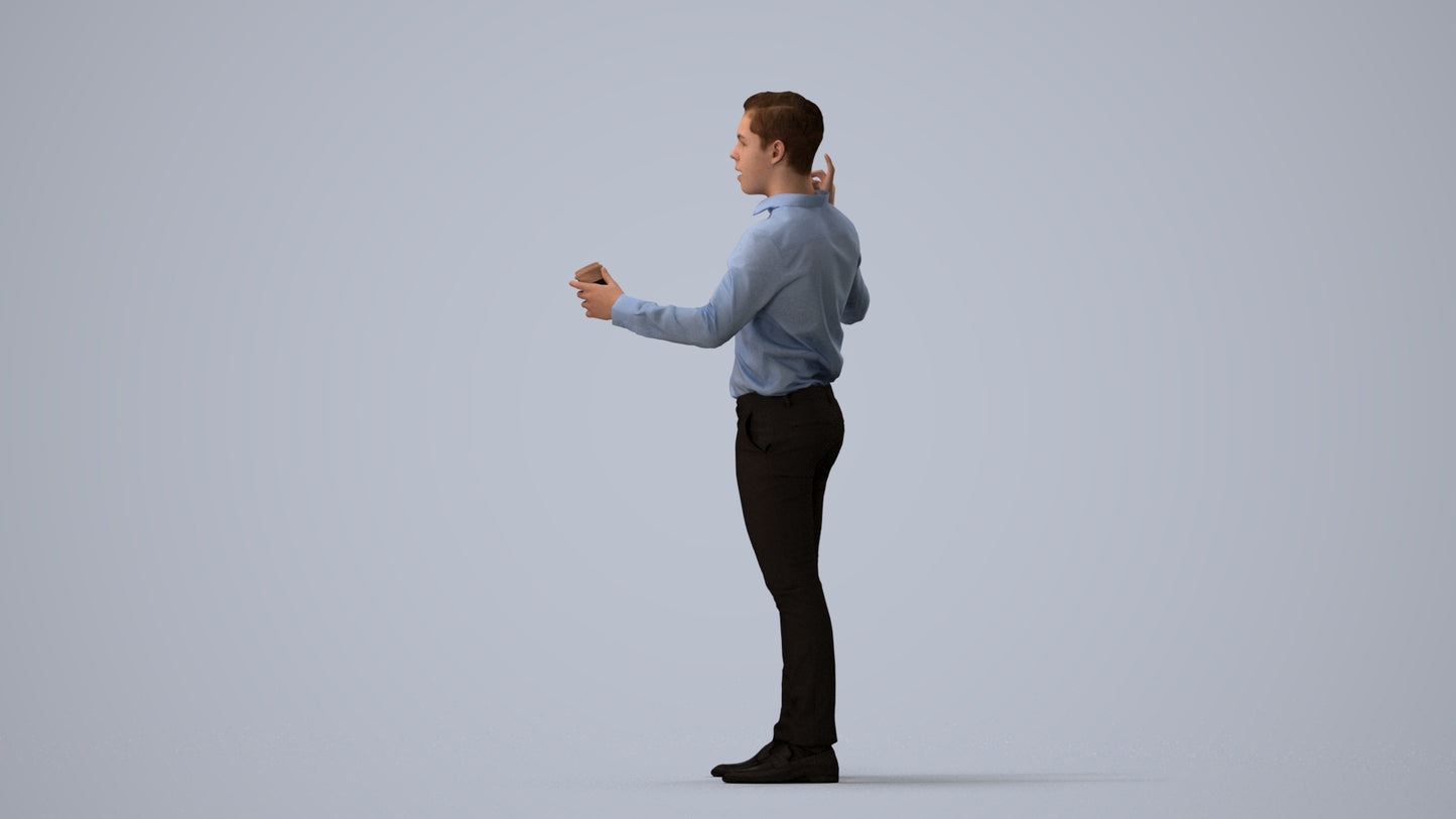 realistic 3D boy kids, scanned archviz people for Blender and 3ds Max, three-quarter view render
