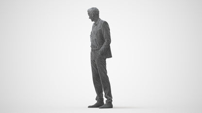 realistic 3D man business, scanned archviz people for Blender and 3ds Max, square thumbnail