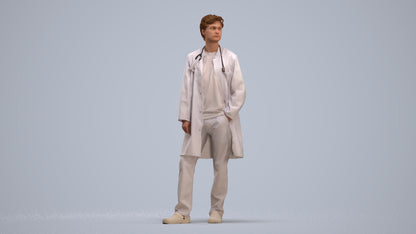 scanned 3D man standing, photogrammetry people for Enscape and V-Ray, standing pose render
