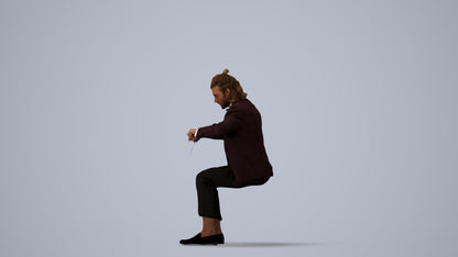 3D scanned man formalaffairs casual, photorealistic archviz people for Enscape and SketchUp, three-quarter view render