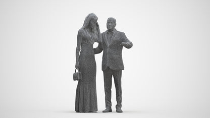 3D people model man formal couple, scanned human for 3ds Max rendering, three-quarter front view render