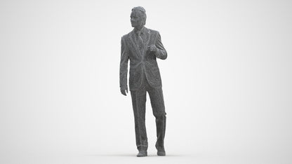 scanned 3D man business, photogrammetry people for Enscape and V-Ray, three-quarter front view render