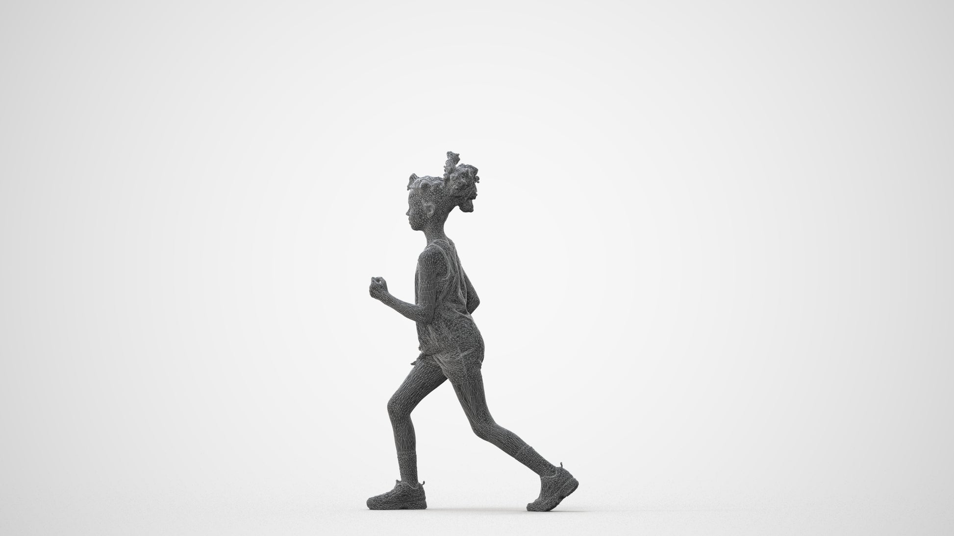 photogrammetry 3D girl sport kids, realistic human model archviz FBX, square thumbnail