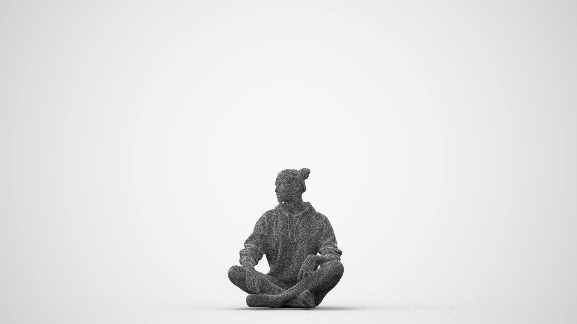 photogrammetry 3D woman casual sitting, realistic human model archviz FBX, square thumbnail