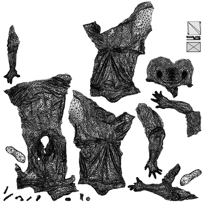 photogrammetry 3D man medical, realistic human model archviz FBX, wireframe top-down view