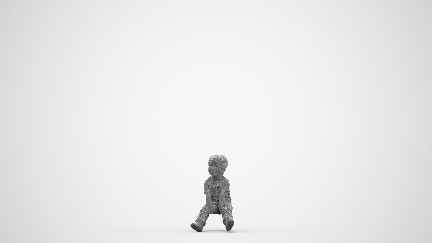photogrammetry 3D boy casual kids, realistic human model archviz FBX, three-quarter front view render
