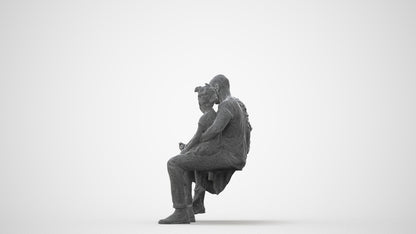 realistic 3D girl casual kids, scanned archviz people for Blender and 3ds Max, square thumbnail