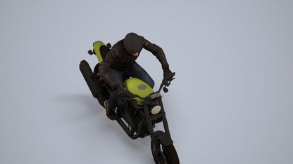 3D people model man casual cycling, scanned human for 3ds Max rendering, back view render