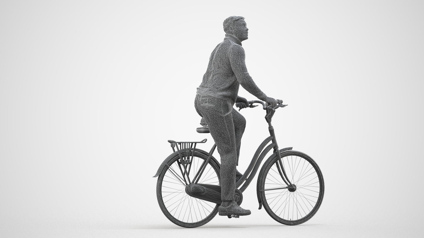 realistic 3D people man casual sitting, render-ready for V-Ray and Corona, FBX OBJ, wireframe side view