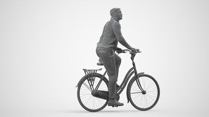 realistic 3D people man casual sitting, render-ready for V-Ray and Corona, FBX OBJ, wireframe side view