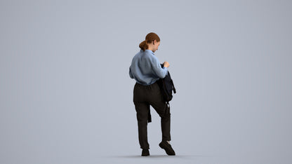 realistic 3D human girl kids, archviz people FBX OBJ for Blender, front view render