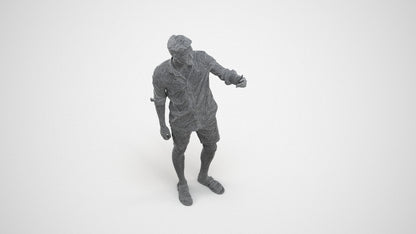 photogrammetry 3D man casual standing, realistic human model archviz FBX, wireframe three-quarter view
