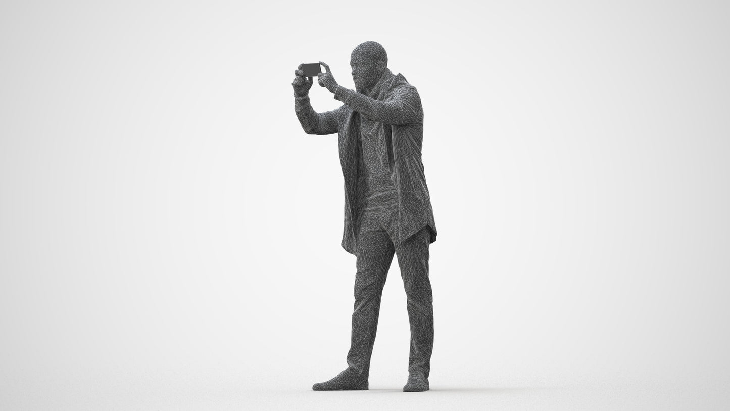realistic 3D human man casual standing, archviz people FBX OBJ for Blender, square thumbnail