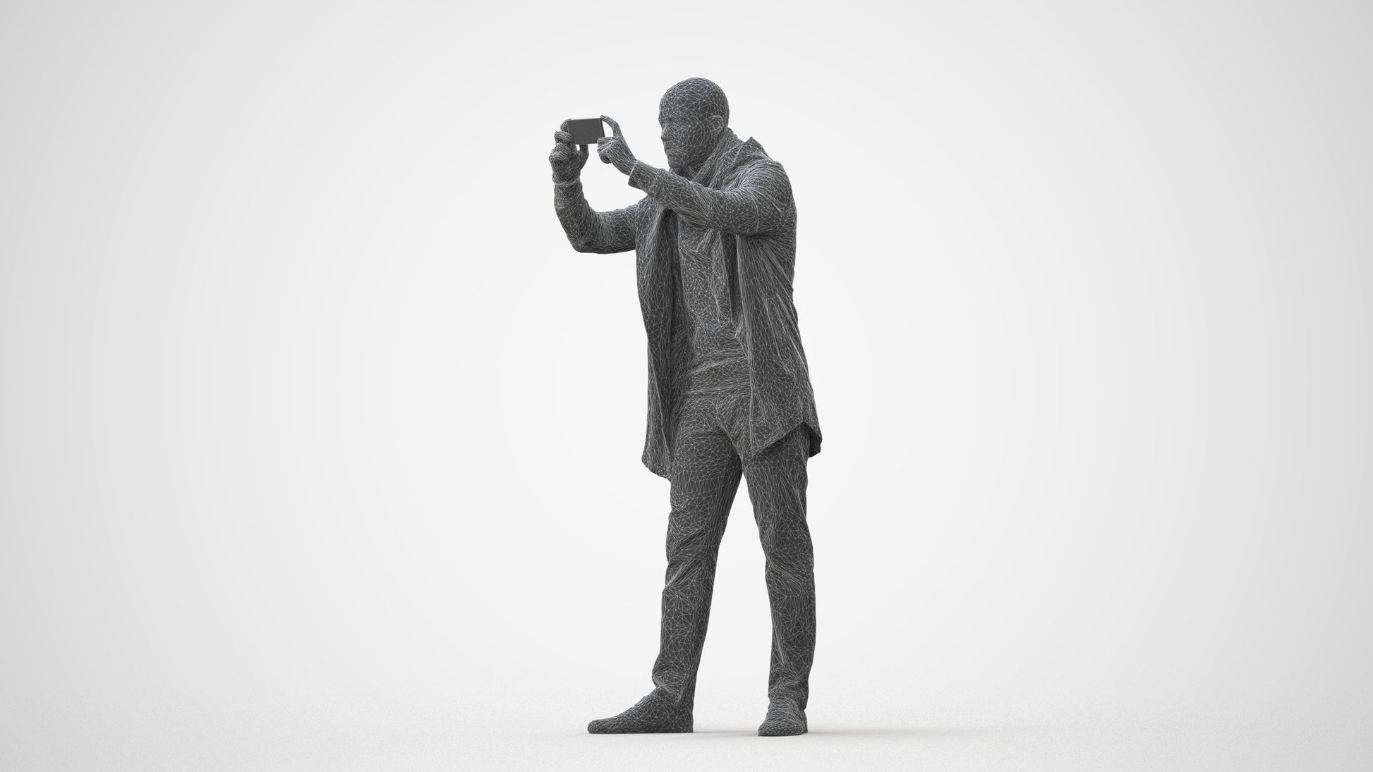 realistic 3D human man casual standing, archviz people FBX OBJ for Blender, square thumbnail