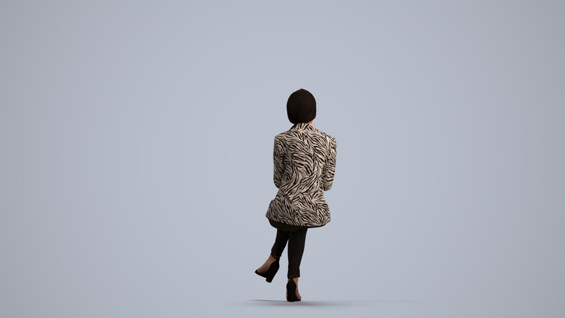 3D scanned woman business, photorealistic archviz people for Enscape and SketchUp, front view render