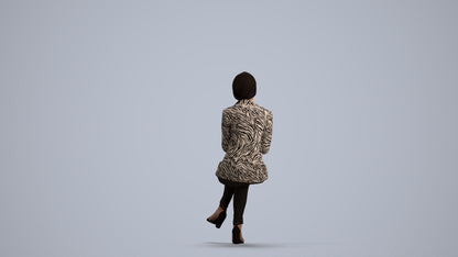 3D scanned woman business, photorealistic archviz people for Enscape and SketchUp, front view render